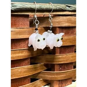 Adorable Piglet Dangle Glass Earrings Fashion Jewelry Piggy Vintage